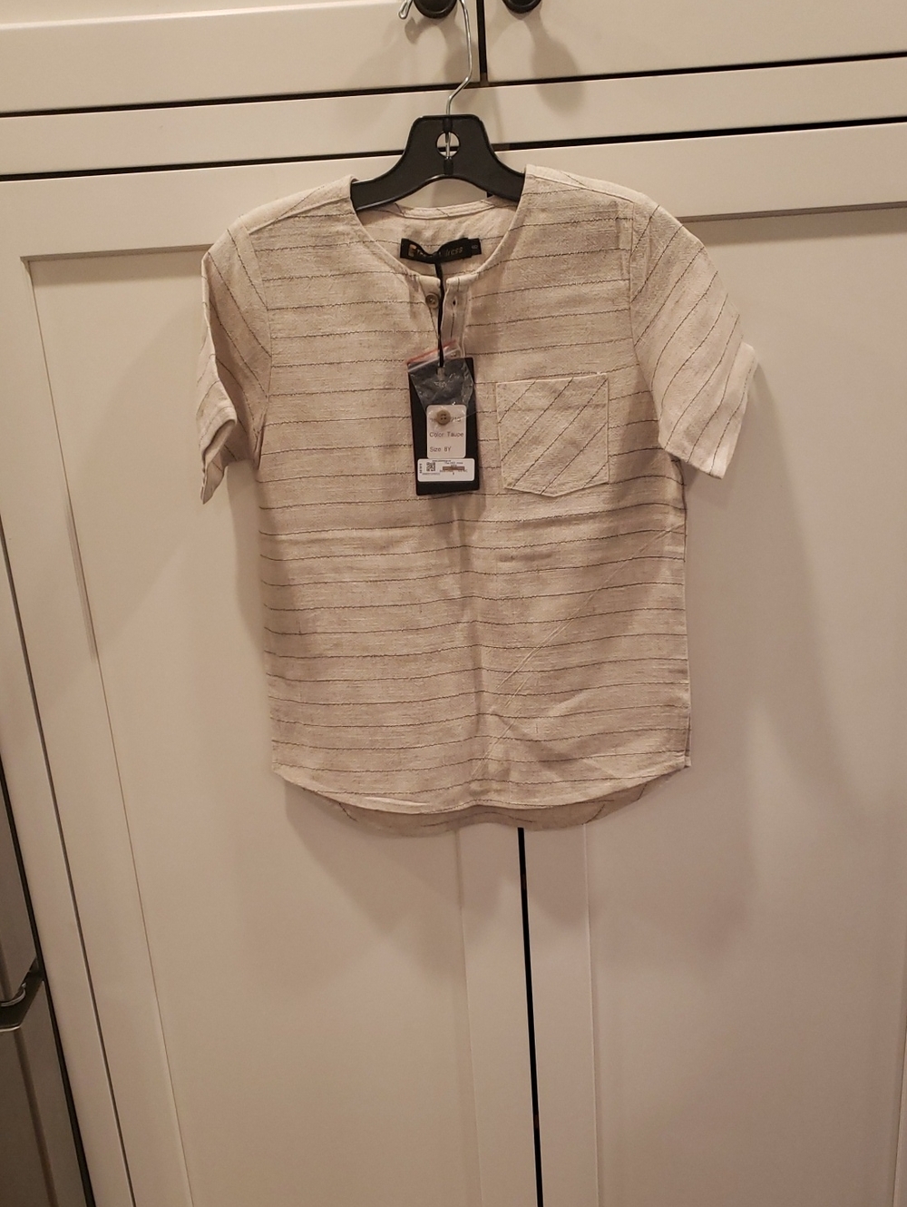 Kids Lightweight Cream Striped Dressy Top